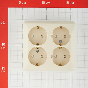 Розетка Systeme Electric Этюд накладная кремовая со шторками (PA16-208K)