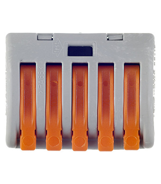 Клемма на 5 проводов Wago 222-415 0,08-2,5 кв. мм с рычажками без пасты (5 шт.)