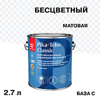 Краска фасадная по дереву Tikkurila/Tikkivala Pika-Teho Classic водно-дисперсионная база C бесцветная 2,7 л