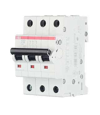 Автоматический выключатель модульный ABB S203 3P 16А тип C 6 кА 400 В (2CDS253001R0164)