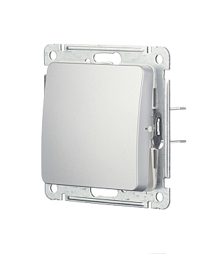 Выключатель Hegel Master одноклавишный встраиваемый серебро (ВС10-411-06)