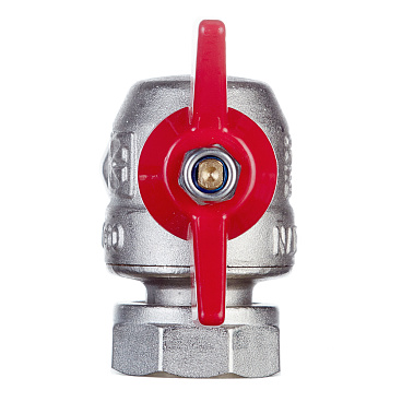 Кран шаровой латунный Valtec Base 3/4 ВР(г) х 3/4 ВР(г) бабочка с накидной гайкой угловой (VT.266.N.0505)