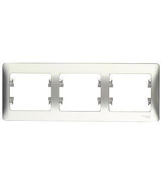 Рамка Systeme Electric Glossa трехместная алюминий (GSL000303)