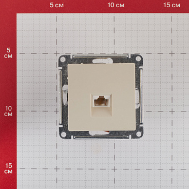 Розетка компьютерная Systeme Electric AtlasDesign встраиваемая бежевая RJ45 (ATN000283)
