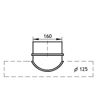 Переход с круглых воздуховодов d125 мм на круглые d160 мм оцинкованный