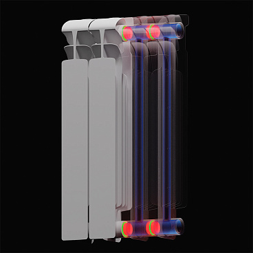 Радиатор биметаллический Rifar EcoBuild 500 мм 8 секций 1" боковое подключение белый