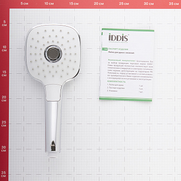 Лейка для душа Iddis Sena 112х255 мм 3 режима без шланга пластик белая/хром (SEN3F00i18)