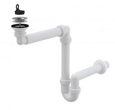 Cифон для умывальника экономящий пространство Ø63, бывш. A413