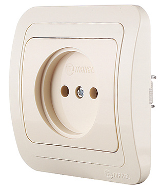 Розетка Makel Mimoza встраиваемая бежевая керамика (25002)