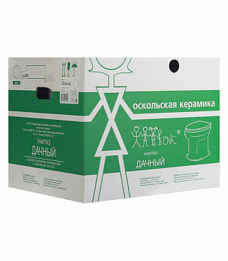 Унитаз Оскольская керамика Дачный с вертикальным выпуском с сиденьем пластик (3677)