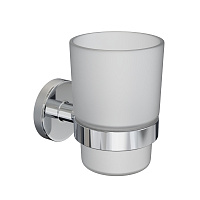 Стакан для ванной Fora Lord с держателем стекло прозрачный/ металл хром (FOR-LORD044CR)