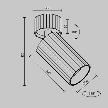 Потолочный светильник Technical C108CL-01-GU10-B