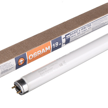 Лампа люминесцентная Osram G13 T8 18 Вт 6500К холодный свет трубка 590 мм (51251/9084)
