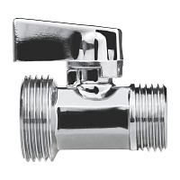 Кран шаровой латунный MPF 1/2 НР(ш) х 3/4 НР(ш) к бытовой технике хром мини проходной ГОСТ Р 59553-2021 (ИС.081216)