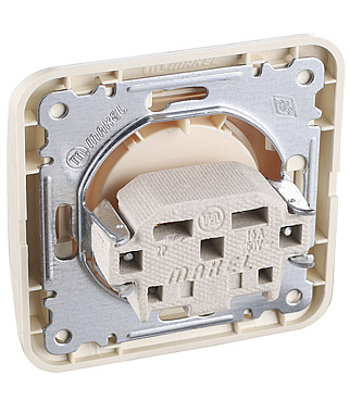 Розетка Makel Mimoza встраиваемая бежевая керамика (25002)