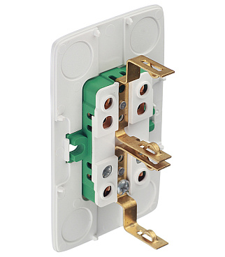 Розетка Hegel Alfa накладная слоновая кость тонкая со шторками (РА16-184-01)