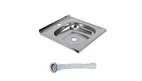 Мойка для кухни Ukinox Nord 50х50х13 см накладная с сифоном сталь (Nr 500х500 (0,4)/G106DIY)