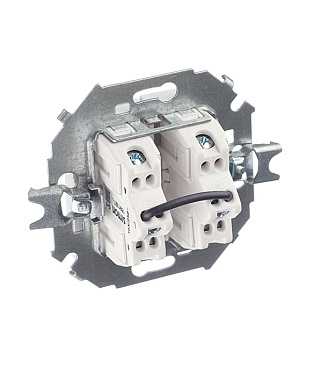 Переключатель Simon 15 двухклавишный встраиваемый белый (1591397-030)