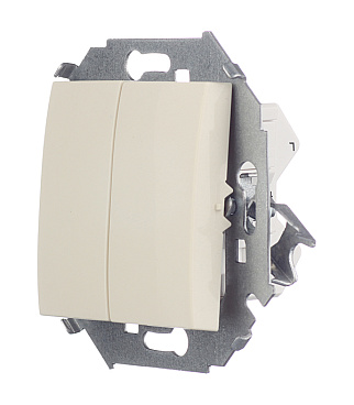 Выключатель Simon 15 двухклавишный встраиваемый слоновая кость (1591398-031)