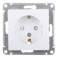 Розетка Systeme Electric AtlasDesign встраиваемая белая со шторками (ATN000145)