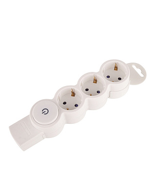 Колодка электрическая 3 розетки Duwi 16 А 230 В 3,68 кВт с выключателем белая (32018 2)