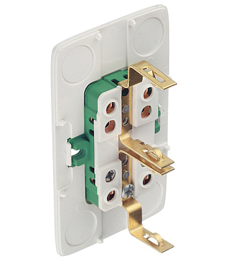 Розетка Hegel Alfa накладная белая тонкая со шторками (РА16-184)