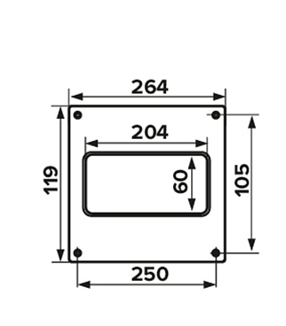 Накладка настенная пластиковая для плоских воздуховодов 60х204 мм