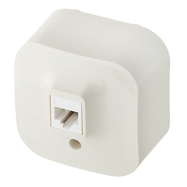 Розетка телефонная Legrand Quteo накладная слоновая кость RJ11 (782244)