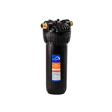 Корпус фильтра Гейзер для холодной и горячей воды пластик 10SL 1/2 НР(ш) х 1/2 НР(ш) черный