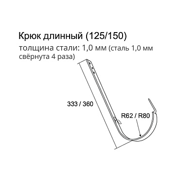 Кронштейн желоба Grand Line металлический d125 мм 210 мм коричневый RAL 8017