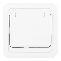 Розетка Makel Mimoza встраиваемая белая с крышкой (12029)