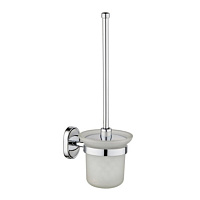 Ершик для унитаза РМС подвесной стекло/металл белый/хром (A7020)