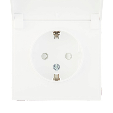 Розетка Systeme Electric ArtGallery встраиваемая белая со шторками с крышкой (GAL440146)