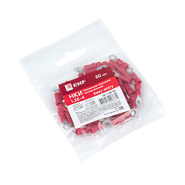 Наконечник кольцевой изолированный EKF PROxima НКИ d4,3 мм 0,25-1,5 кв.мм (50 шт.)