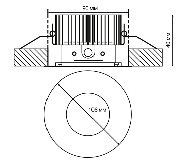 Светильник встраиваемый GX53 золото 13 Вт IP20 Navigator ДВО (71278)