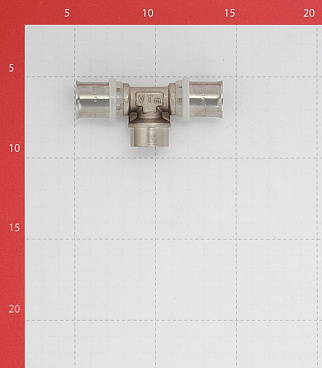 Тройник VALTEC (VTm.232.N.200420) 20(пресс) х 1/2 ВР(г) х 20(пресс)