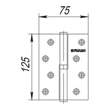 Петля Fuaro карточная левая разъемная 125х75 мм хром