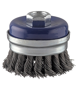 Корщетка для УШМ Практика витая жесткая кольцом чашеобразная d65 мм M14