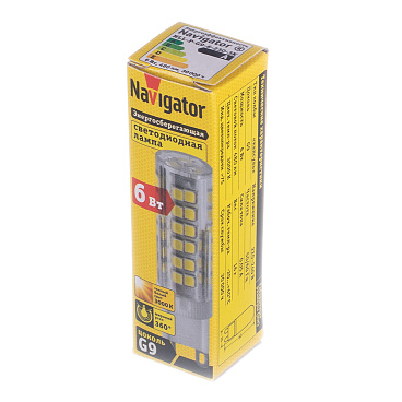 Лампа светодиодная Navigator G9 6 Вт 3000К теплый свет 220 В капсула (712689/71268)