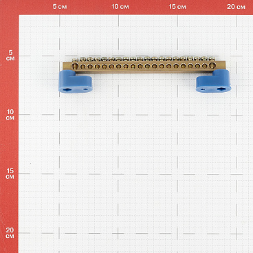 Шина нулевая на 2-х угловых изоляторах EKF PROxima 6х9 мм 20 отверстий синяя (sn0-2-63-20-r)