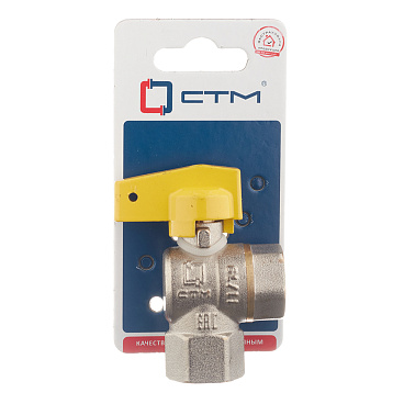 Кран шаровой газовый 1/2 ВР(г) х 1/2 ВР(г) бабочка угловой