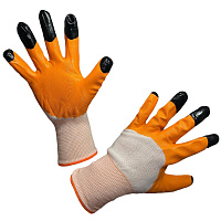 Перчатки полиэстеровые с нитриловым обливом белые 10 (XL)