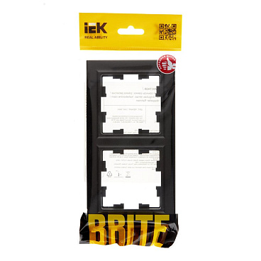 Рамка IEK Brite РУ-2-БрЧ двухместная черная (BR-M22-K02)