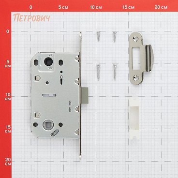 Замок врезной Fuaro PLASTP96WC-50 SN для межкомнатной двери под фиксатор матовый никель