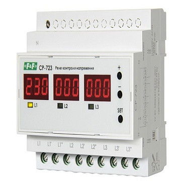 Реле напряжения модульное F&F CP-723 230 В 63 А тип AC (EA04.009.015)