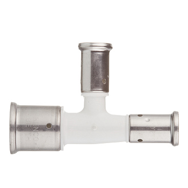 Тройник Henco (11PKW-261616) 26(пресс) х 16(пресс) х 16(пресс) PVDF белый
