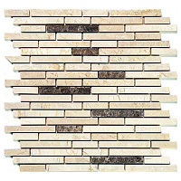 Мозаика Mir Mosaic Natural S-line бежевая из натурального камня 305х305х10 мм глянцевая