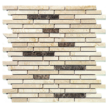 Мозаика Mir Mosaic Natural S-line бежевая из натурального камня 305х305х10 мм глянцевая