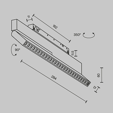 Трековый светильник Technical TR242-4-12WTW-DSZ-B
