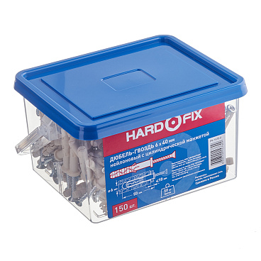 Дюбель-гвоздь Hard-Fix 6x40 мм цилиндрическая манжета нейлон (150 шт.)